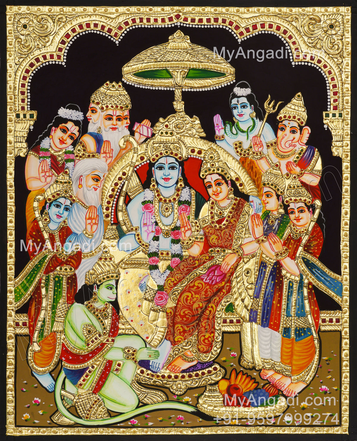 Ramar Pattabhishekam Tanjore Painting