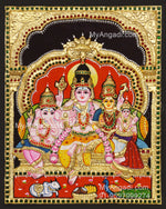 Shivan Parivar Super Emboss Tanjore Painting