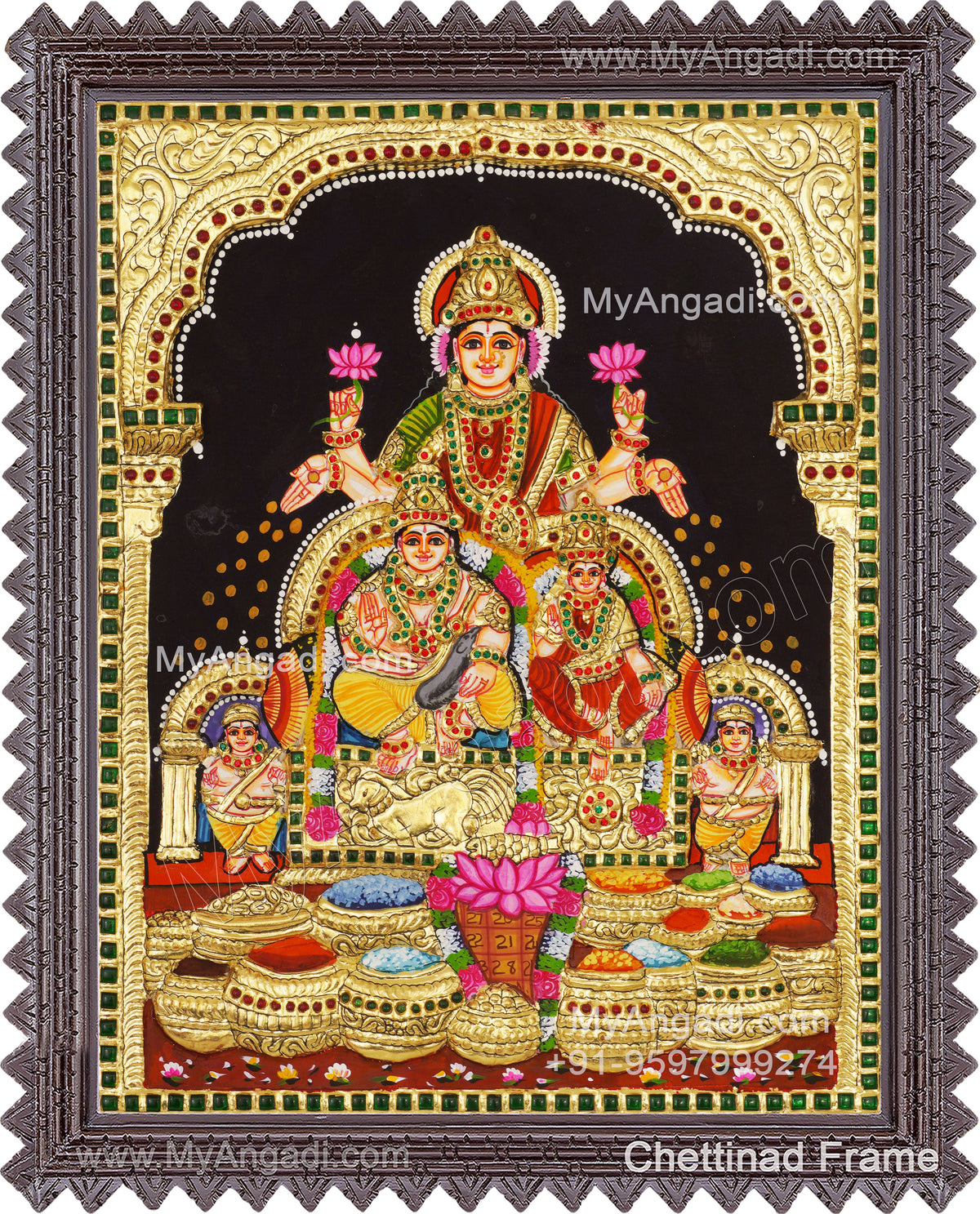 Kubera Lakshmi 3D Tanjore Painting