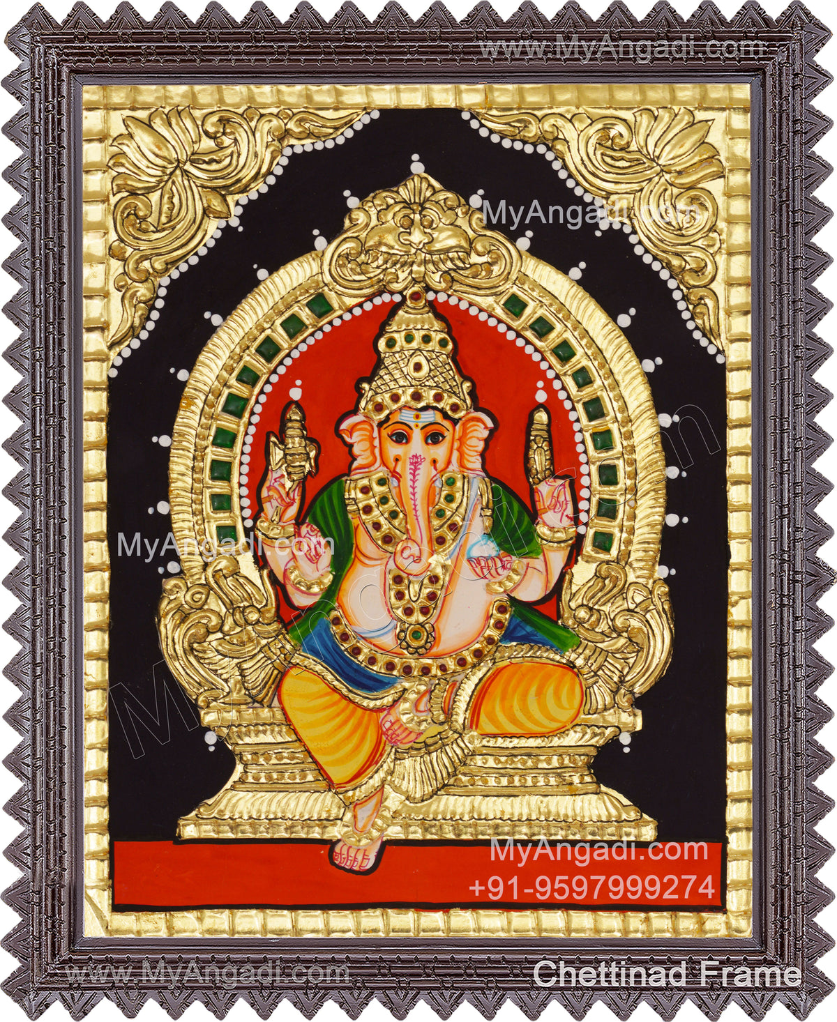 Ganesha Tanjore Painting, Ganesha Tanjore Painting