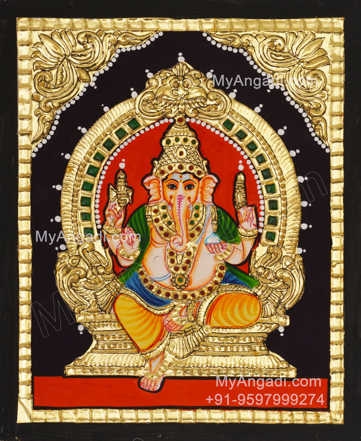Ganesha Tanjore Painting, Ganesha Tanjore Painting