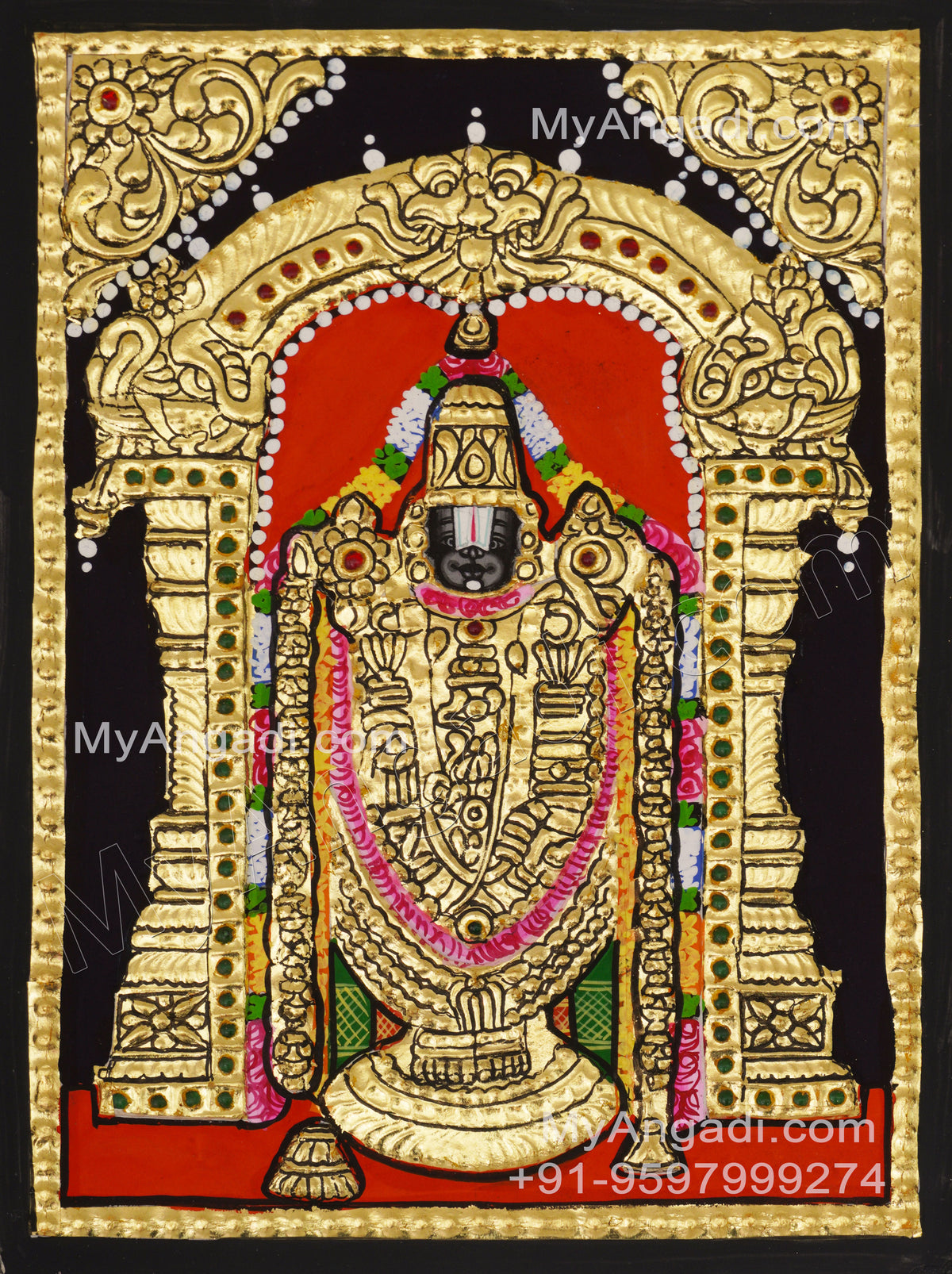 VenkateshwaraSwamy Tanjore Painting