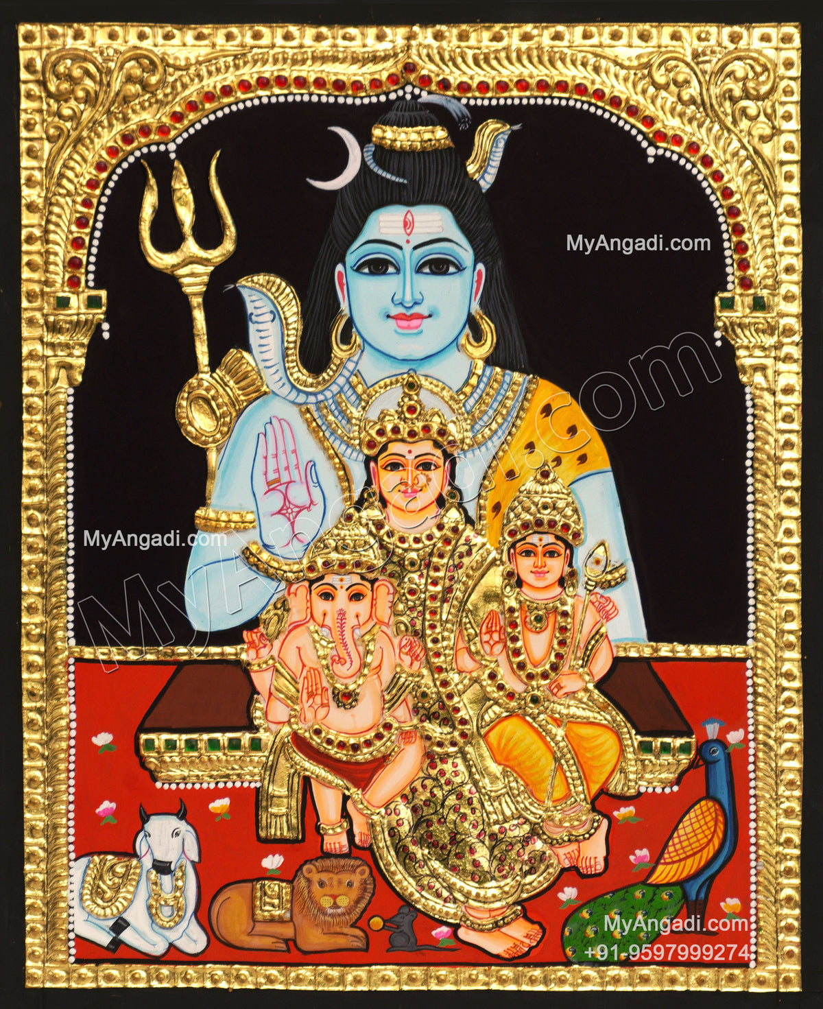 Shivan Parivar Tanjore Painting