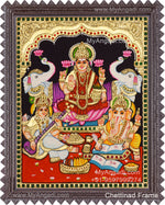  Ganesha Lakshmi Saraswathi Tanjore Painting