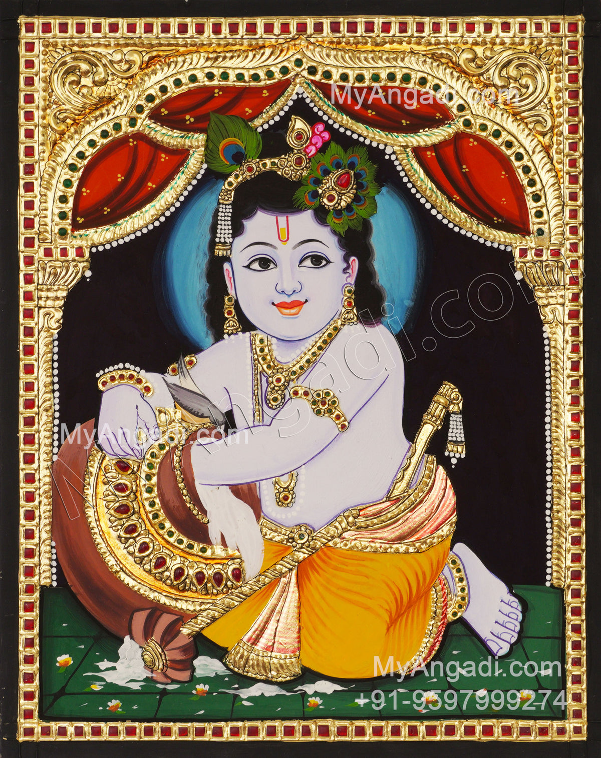 Butter Krishna Tanjore Painting