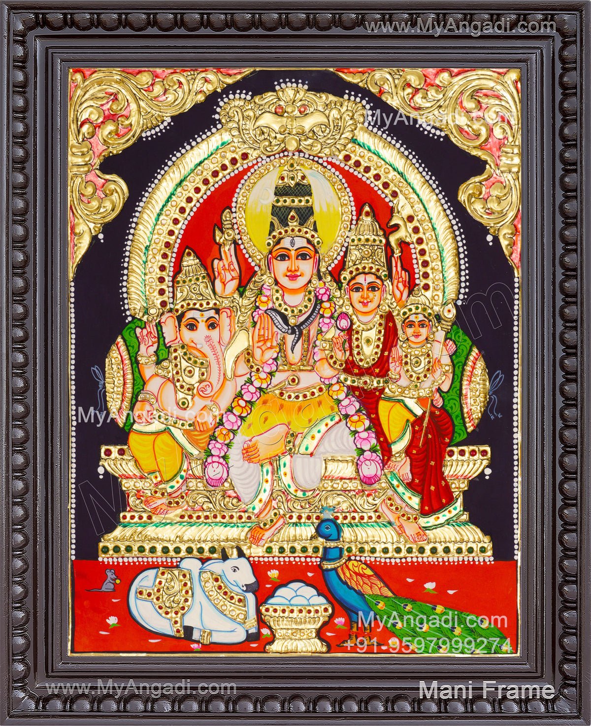 Shivan Family Tanjore Painting