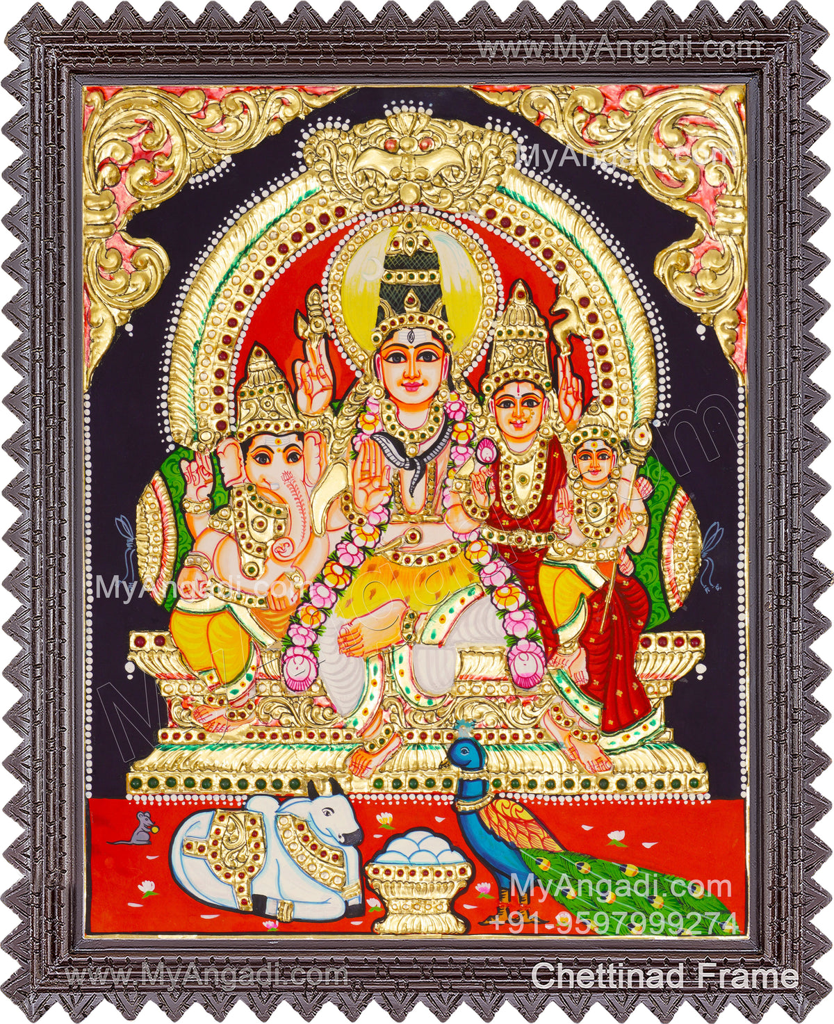 Shivan Family Tanjore Painting