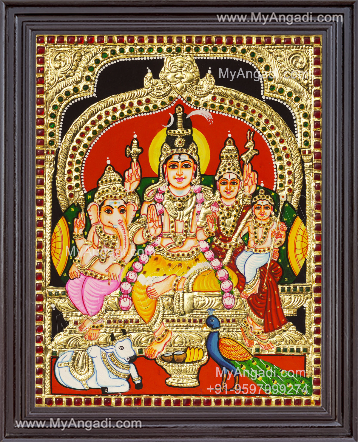 Shivan Family Tanjore Painting
