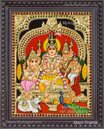 Shivan Family Tanjore Painting