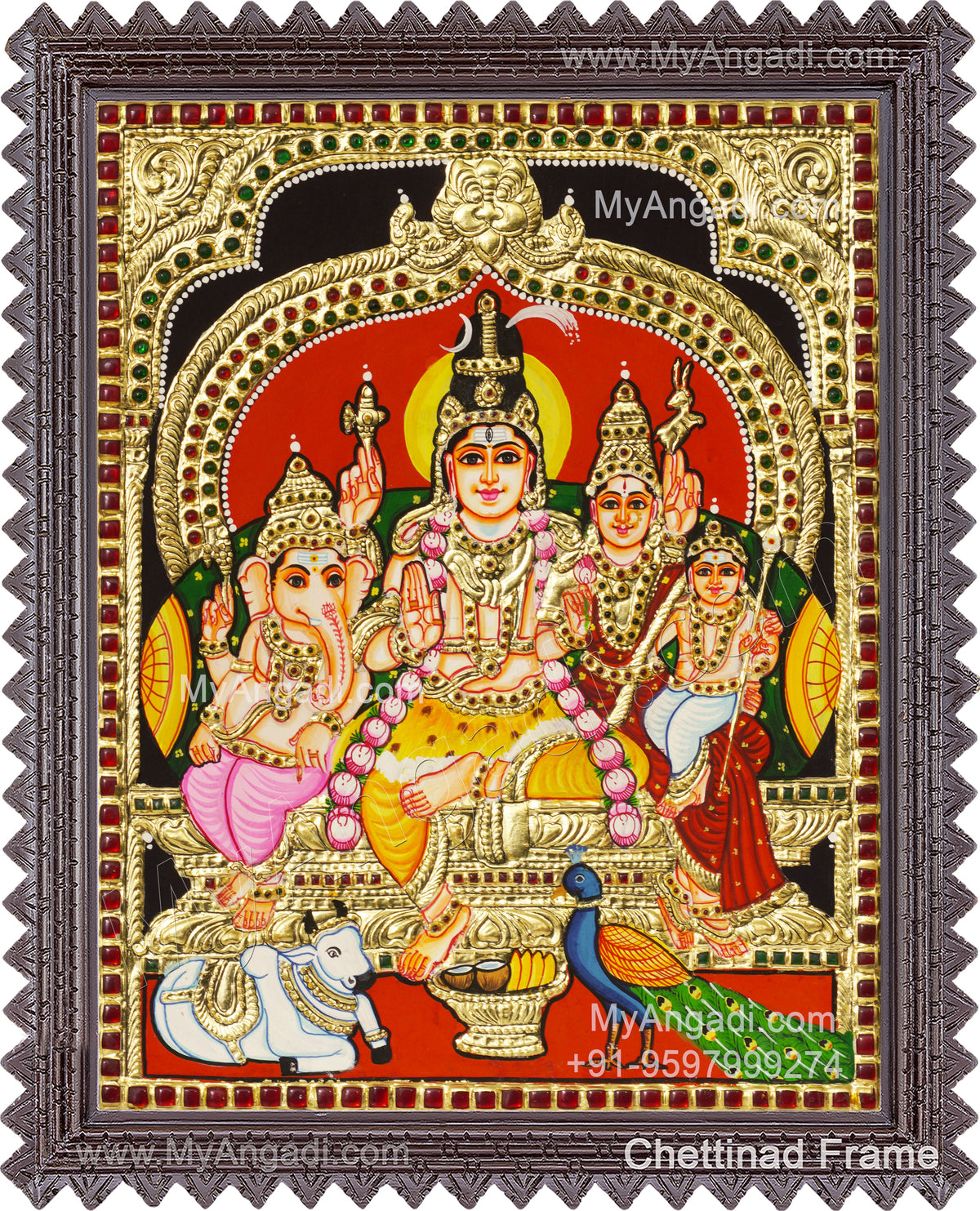 Shivan Family Tanjore Painting