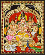 Shivan Family Tanjore Painting