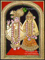 Krishna Radha Tanjore Painting, Radha Krishna Tanjore Painting
