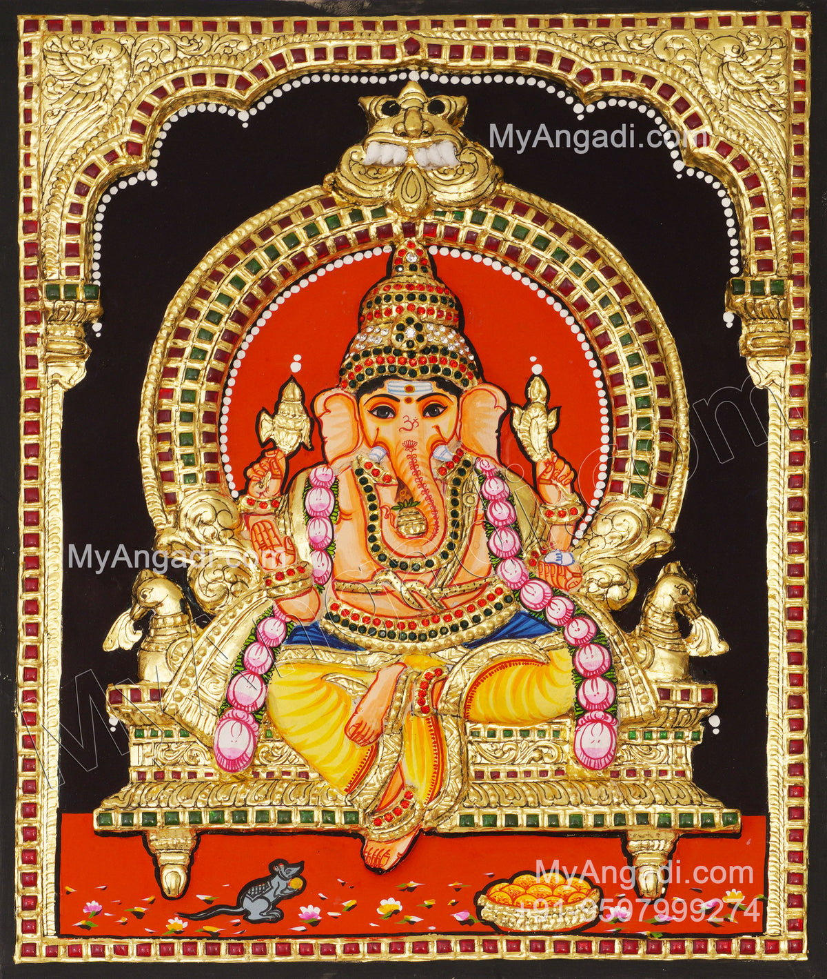 Ganesha 3D Tanjore Painting
