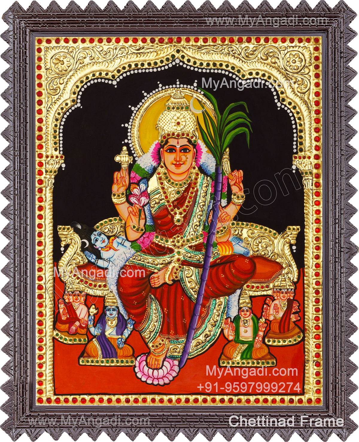 Raja Rajeswari Tanjore Painting, Amman Tanjore Painting