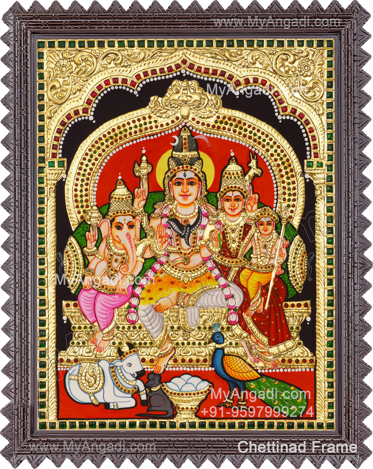 Shiva Family Tanjore Paintings