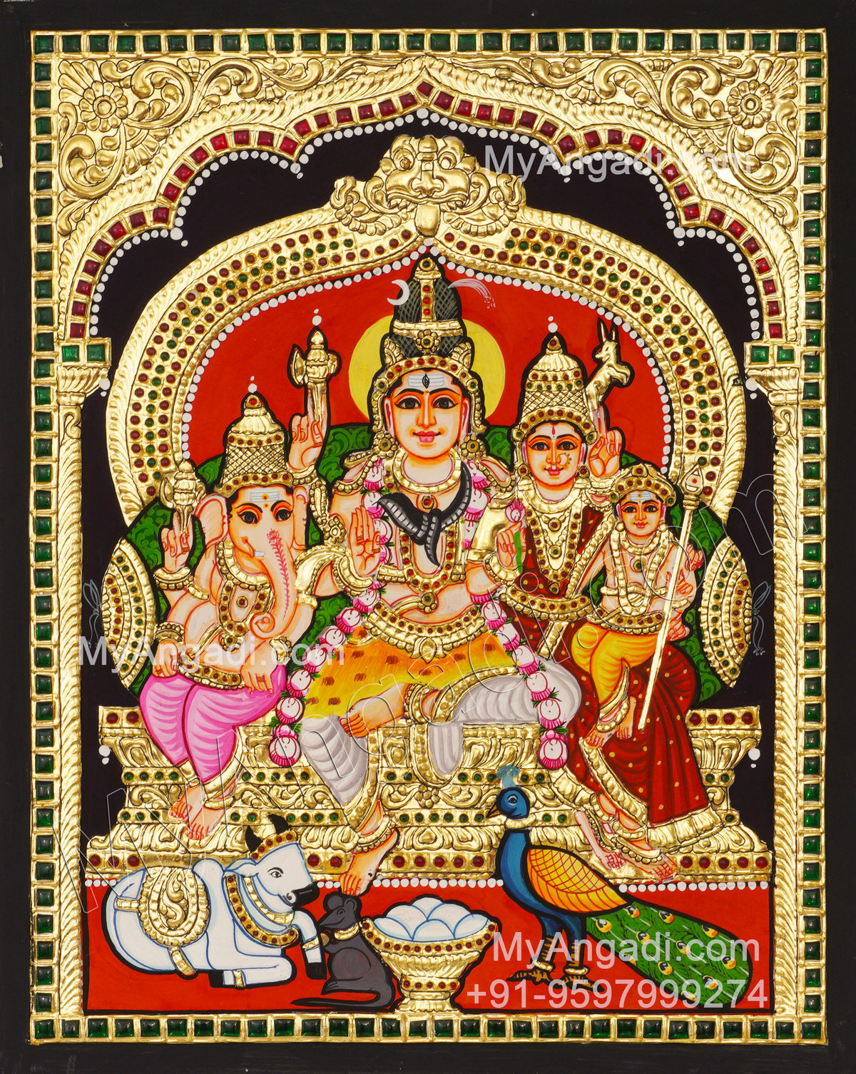 Shiva Family Tanjore Paintings