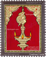 Vilakku Lamp Tanjore Painting