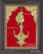 Vilakku Lamp Tanjore Painting