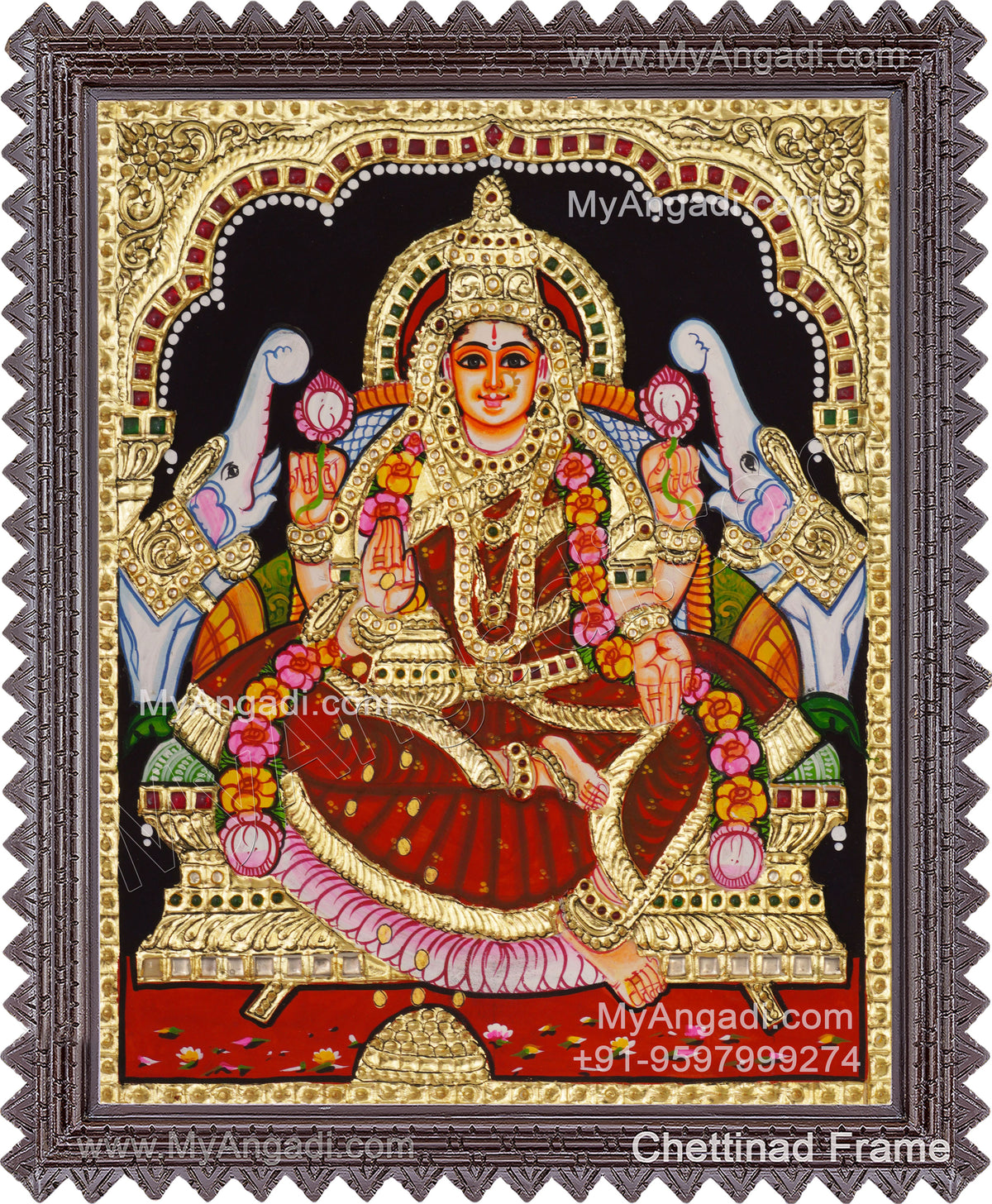 Gajalakshmi Tanjore Painting