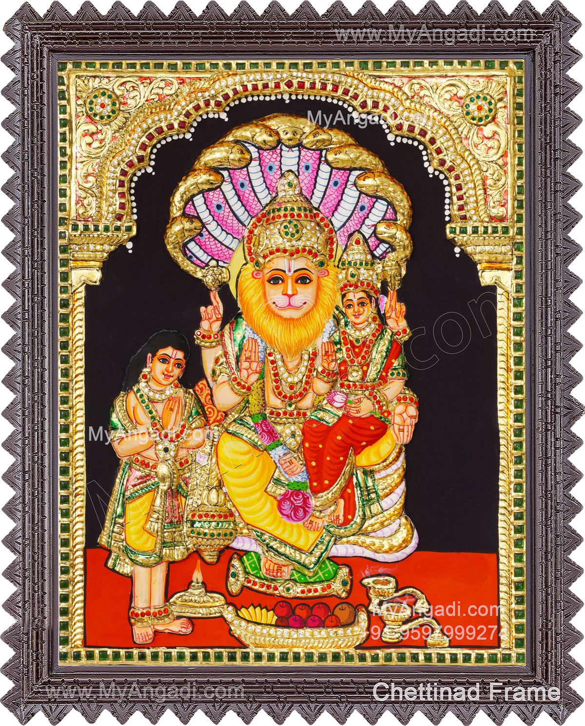 Lakshmi Narasimhar 3D Tanjore Painting