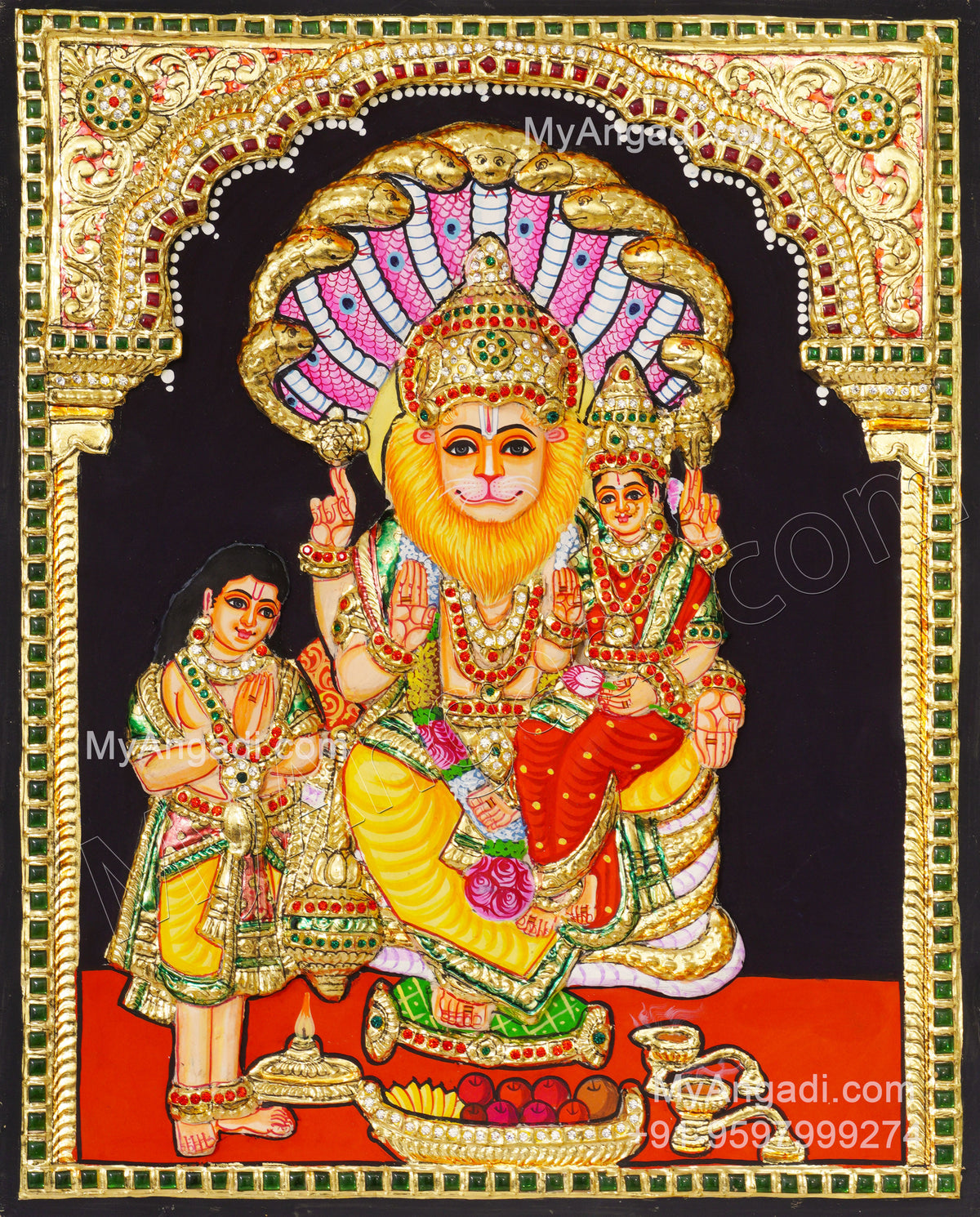 Lakshmi Narasimhar 3D Tanjore Painting