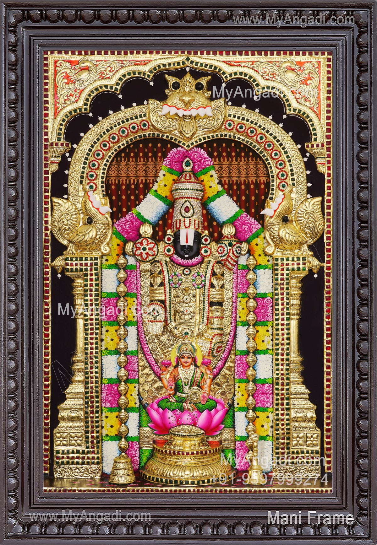 3d Balaji Lakshmi Tanjore Painting