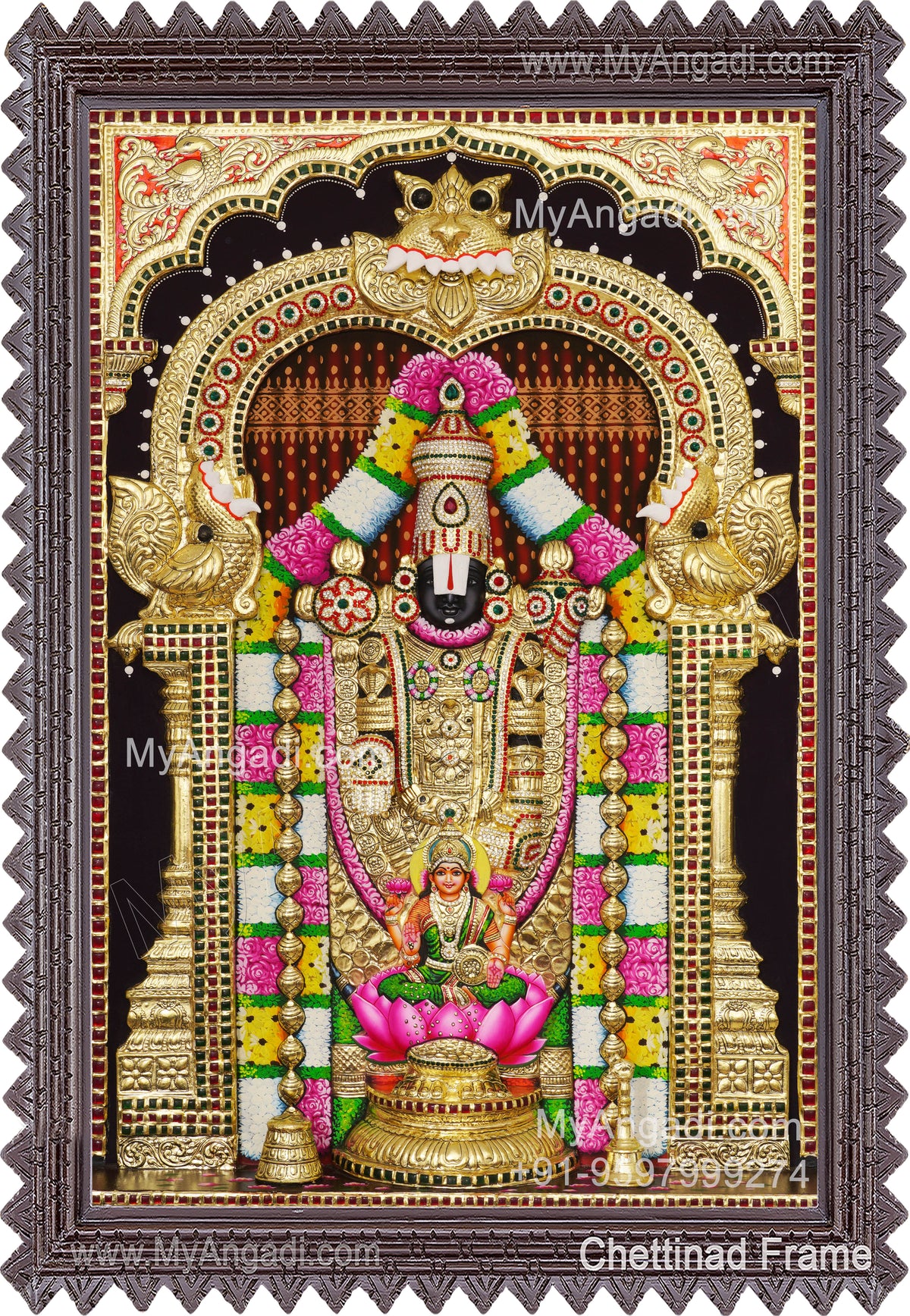 3d Balaji Lakshmi Tanjore Painting