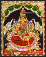 Gajalakshmi 3d Embossed Tanjore Painting