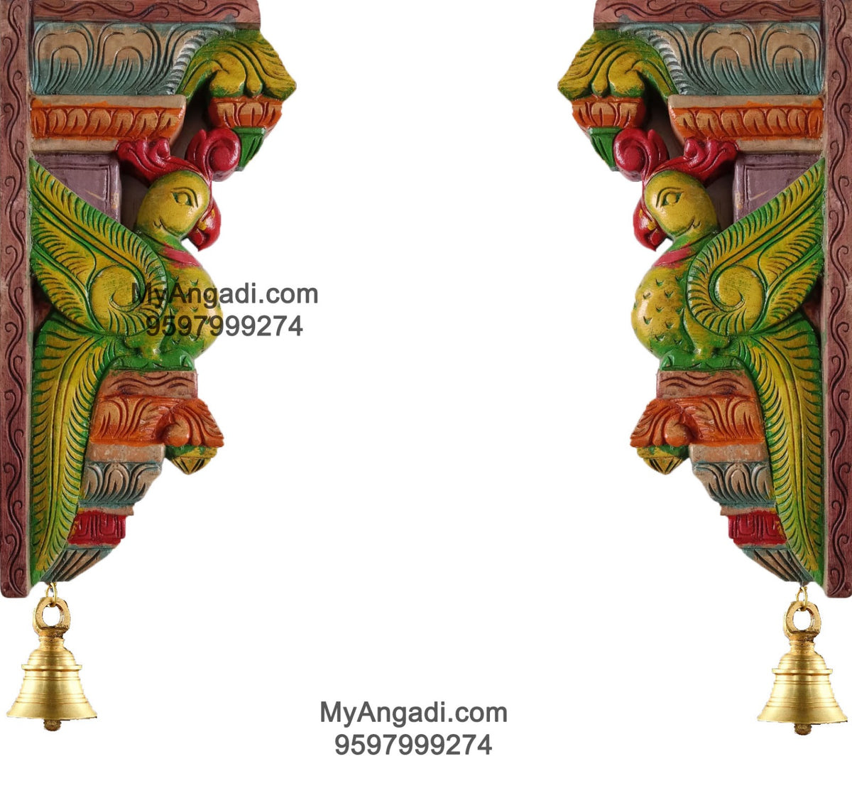 Vagai Wood Parrot Wall Brackets