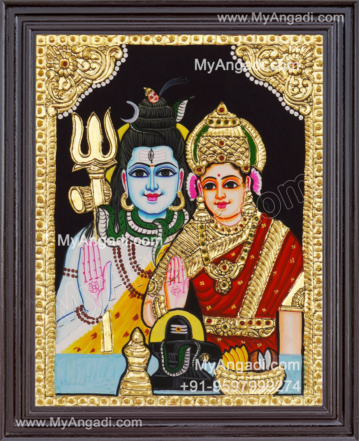 Shivan Parvathi Tanjore Painting