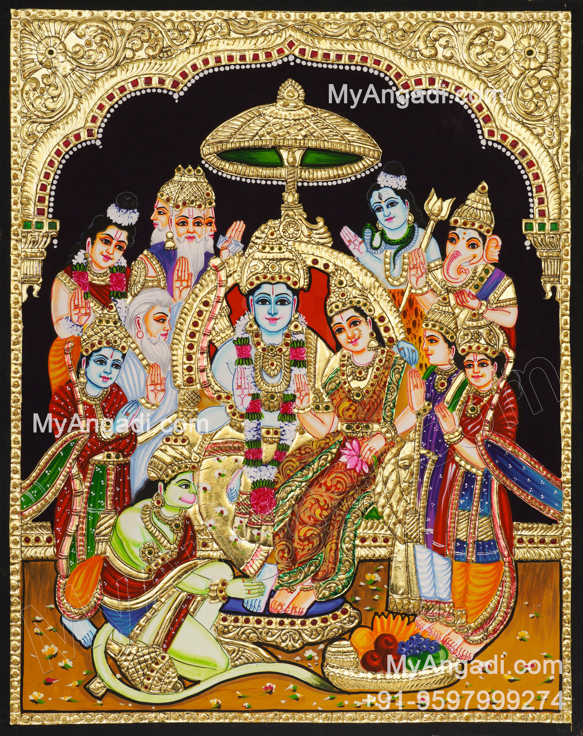 Ramar Pattabhishekam Tanjore Painting Tanjore Painting