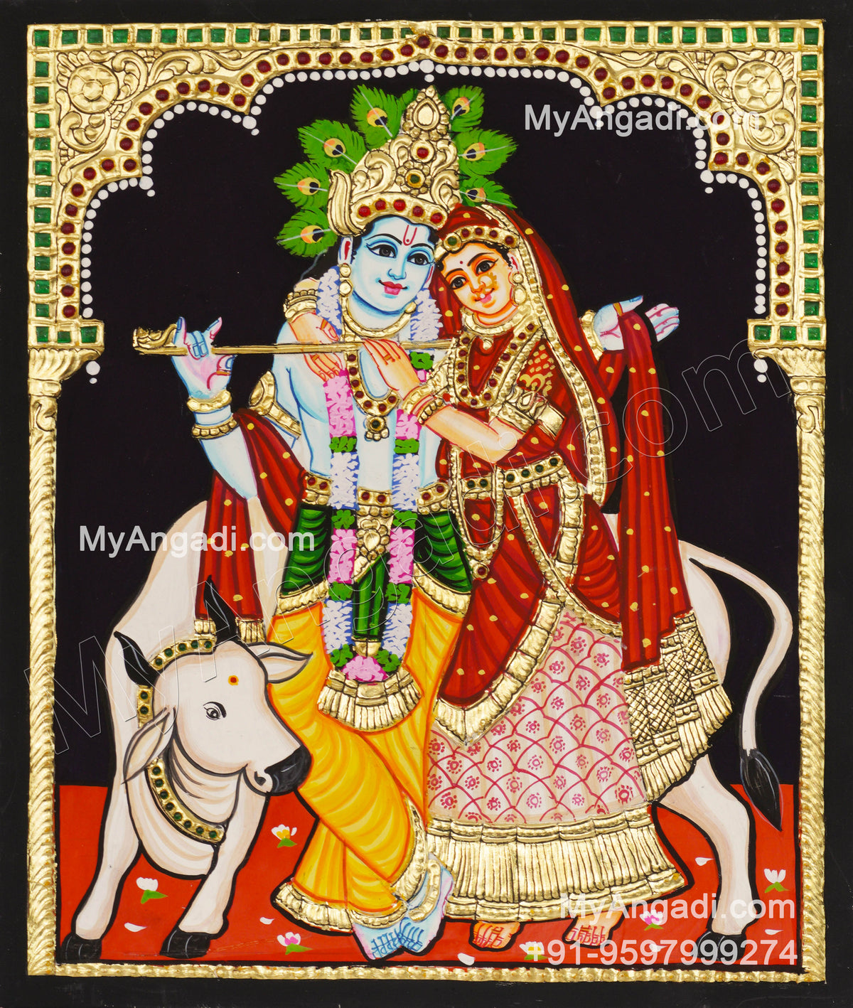 Radha Krishna Tanjore Painting