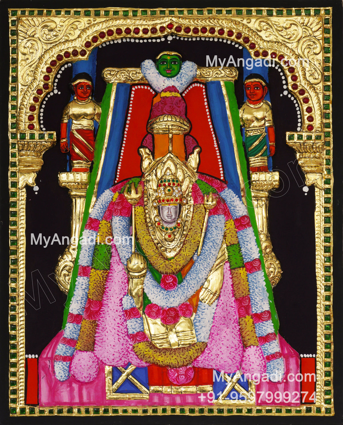 Kuladeivam Pachiamman 3D Tanjore Painting