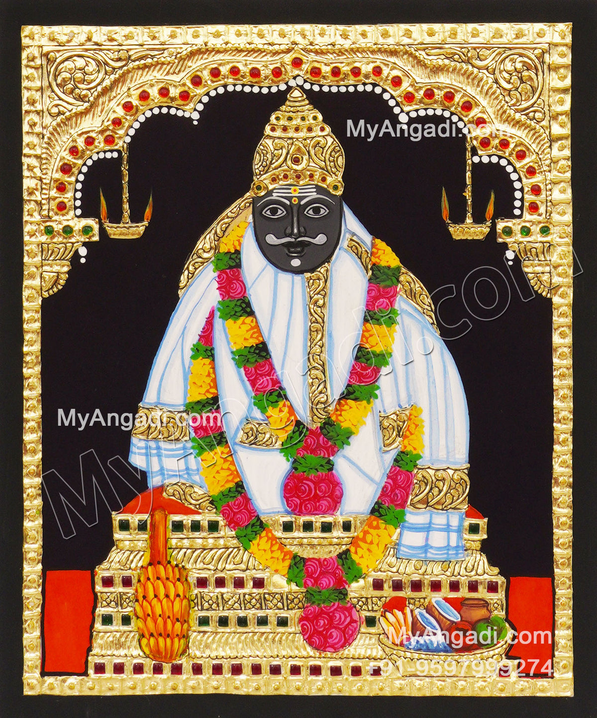 Sri PoondhaMada Swamy Tanjore Painting