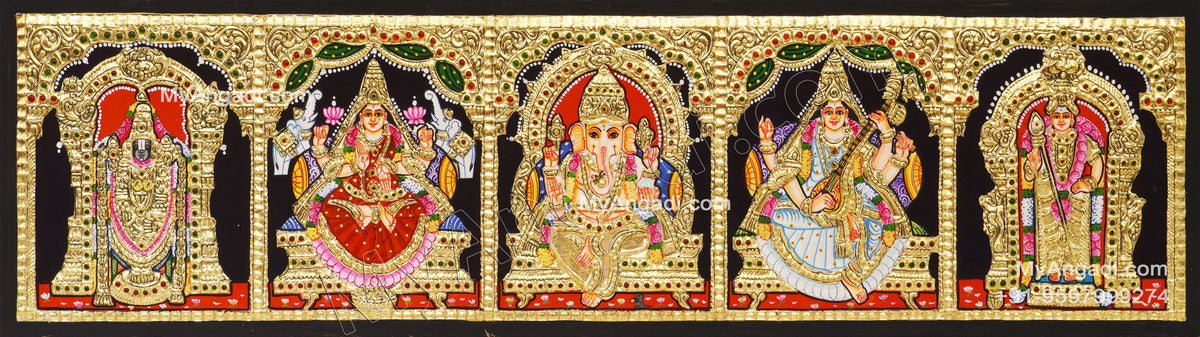 5 Panel Tanjore Painting