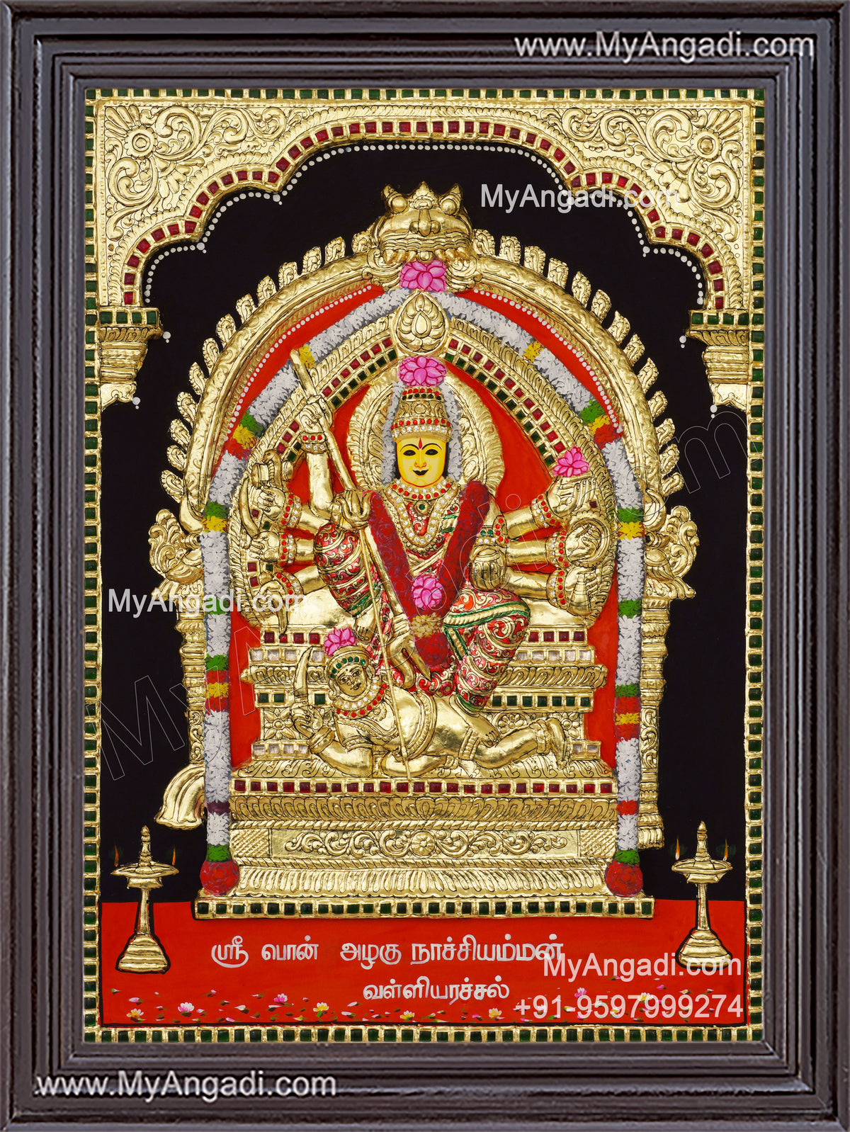 Sri Ponazhagu Nachiamman 3D Tanjore Painting
