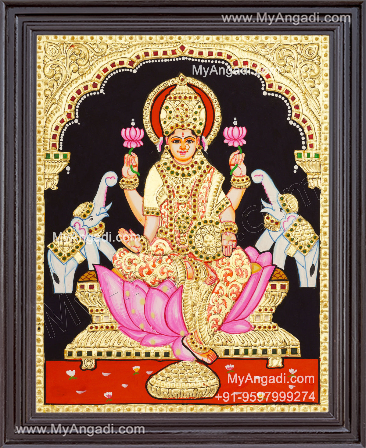 Gajalakshmi Tanjore Painting