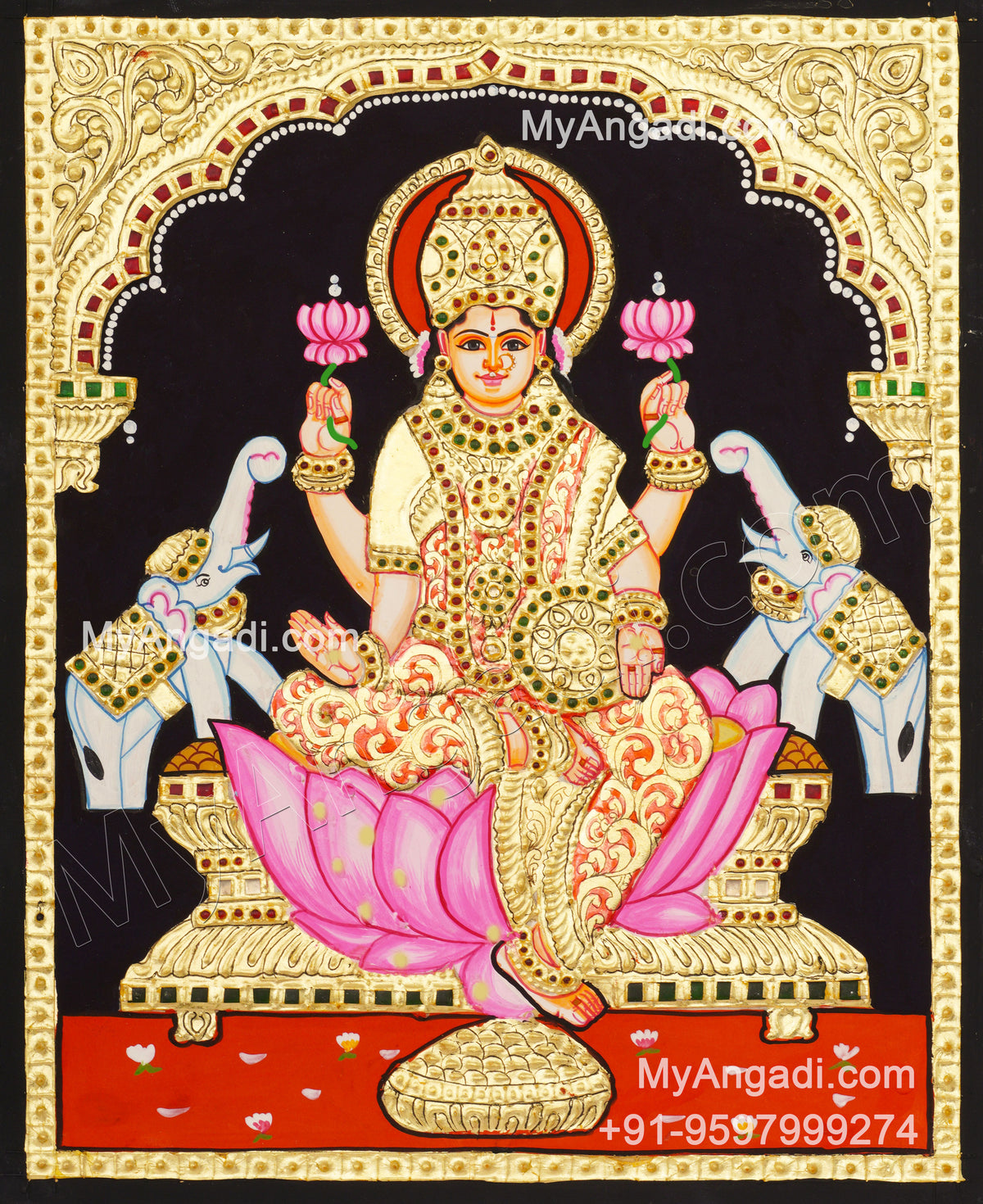 Gajalakshmi Tanjore Painting