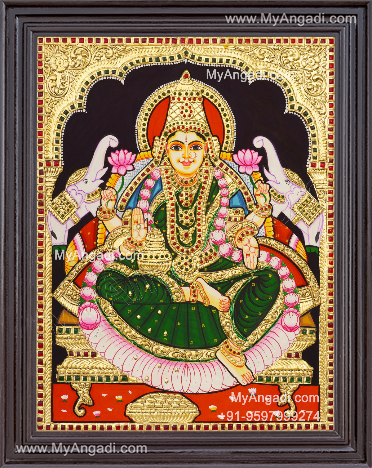 Gajalakshmi Tanjore Painting 