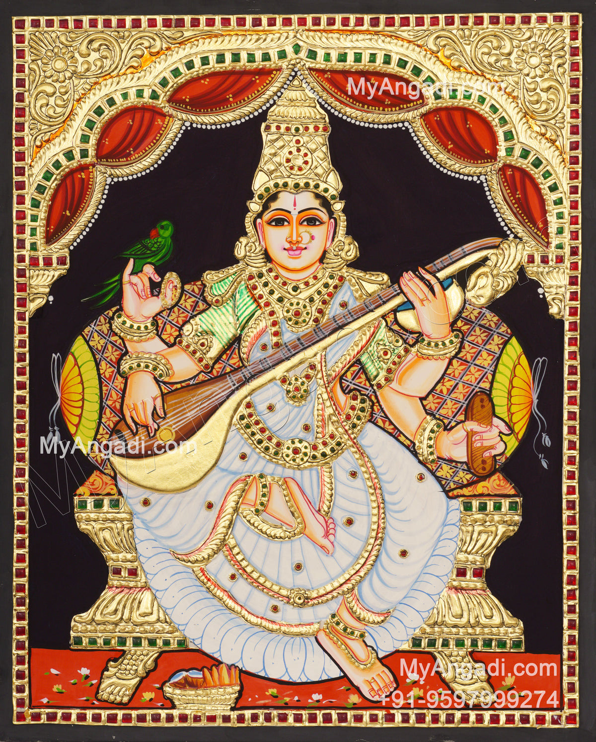 Saraswathi Tanjore Painting