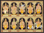 Dasavatharam Tanjore Painting, Vishnu Avatharam Tanjore Painting