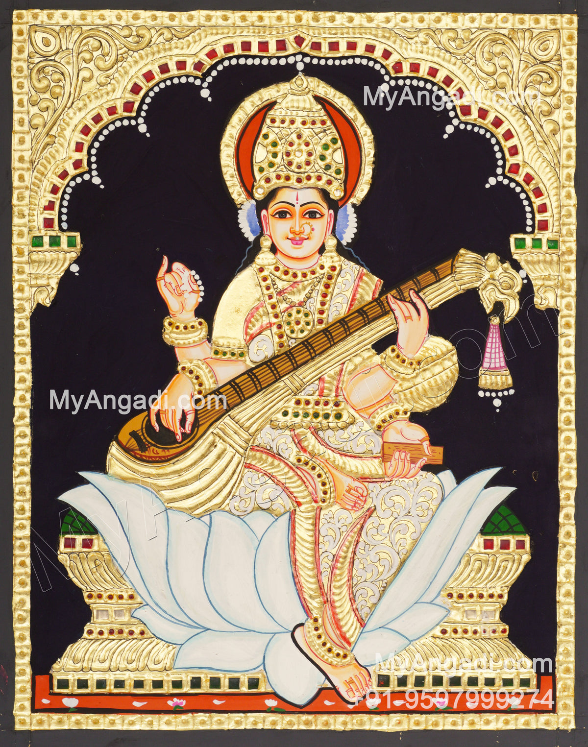 Saraswathi Tanjore Painting
