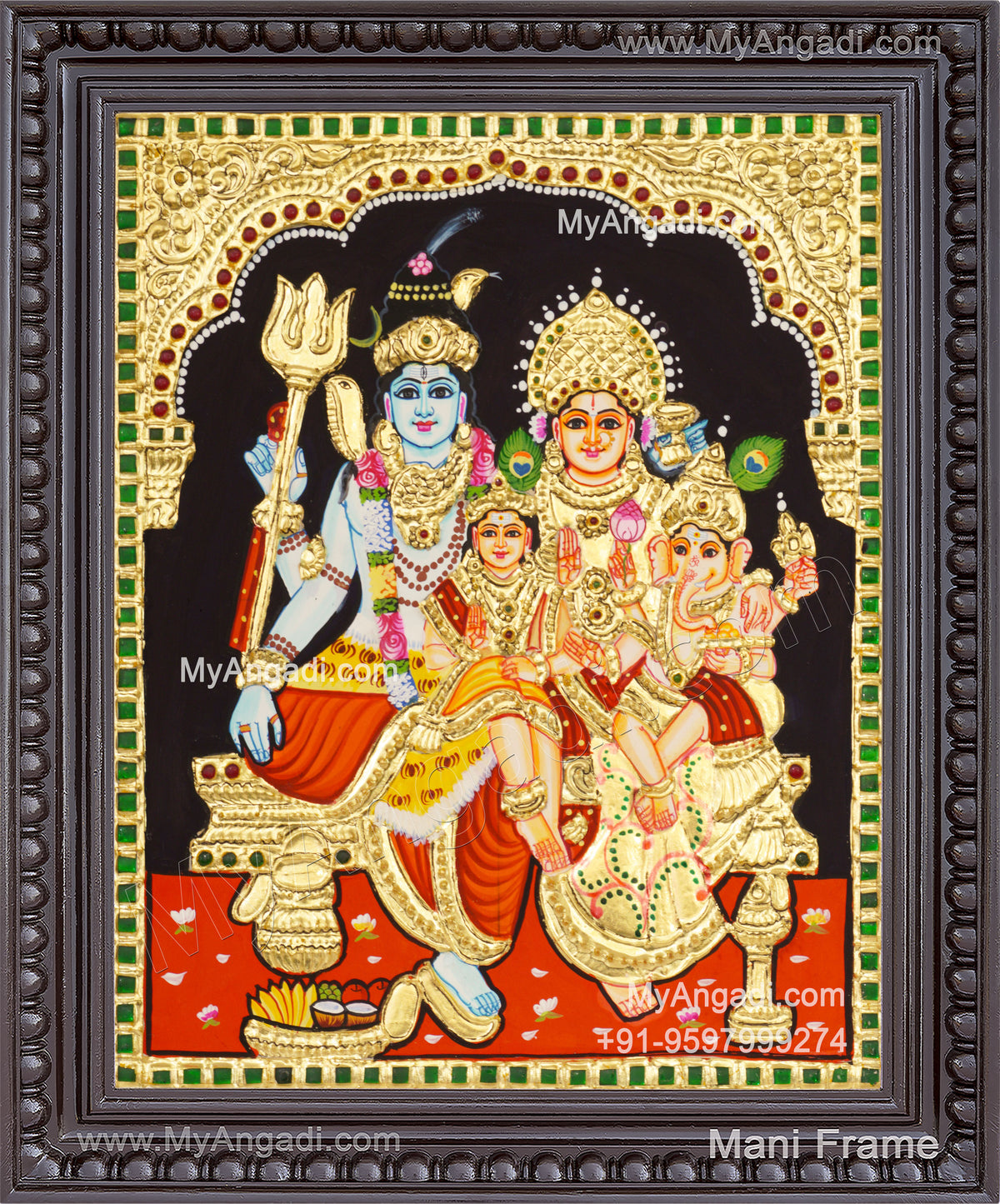 Shiva Family Tanjore Painting