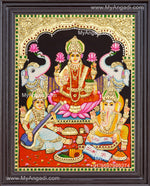 Ganesha Lakshmi Saraswathi Tanjore Painting