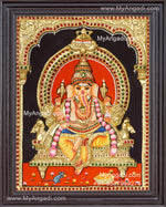 Ganesha 3d Embossed Tanjore Painting