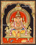 Ganesha 3d Embossed Tanjore Painting