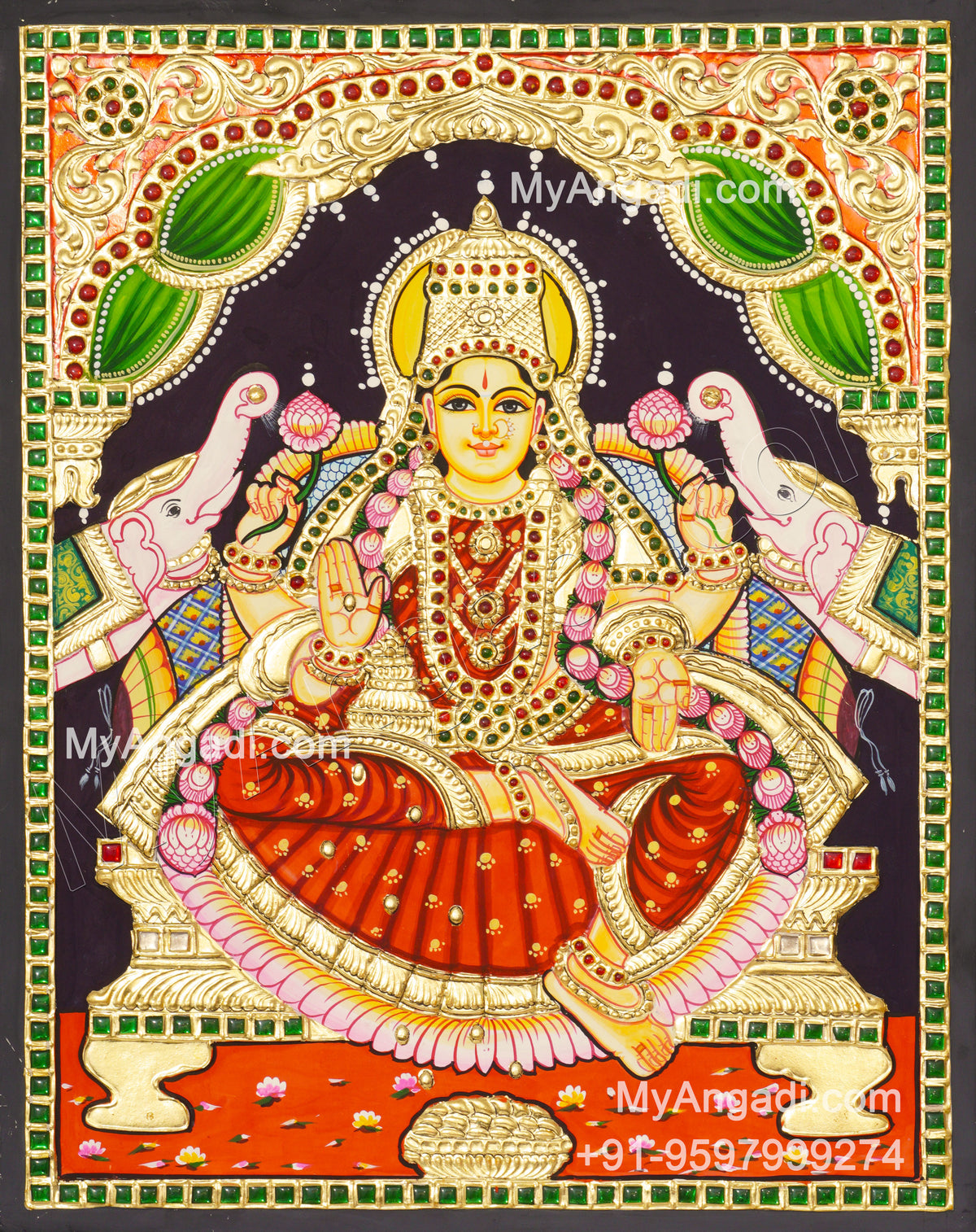 Gajalakshmi Tanjore Painting