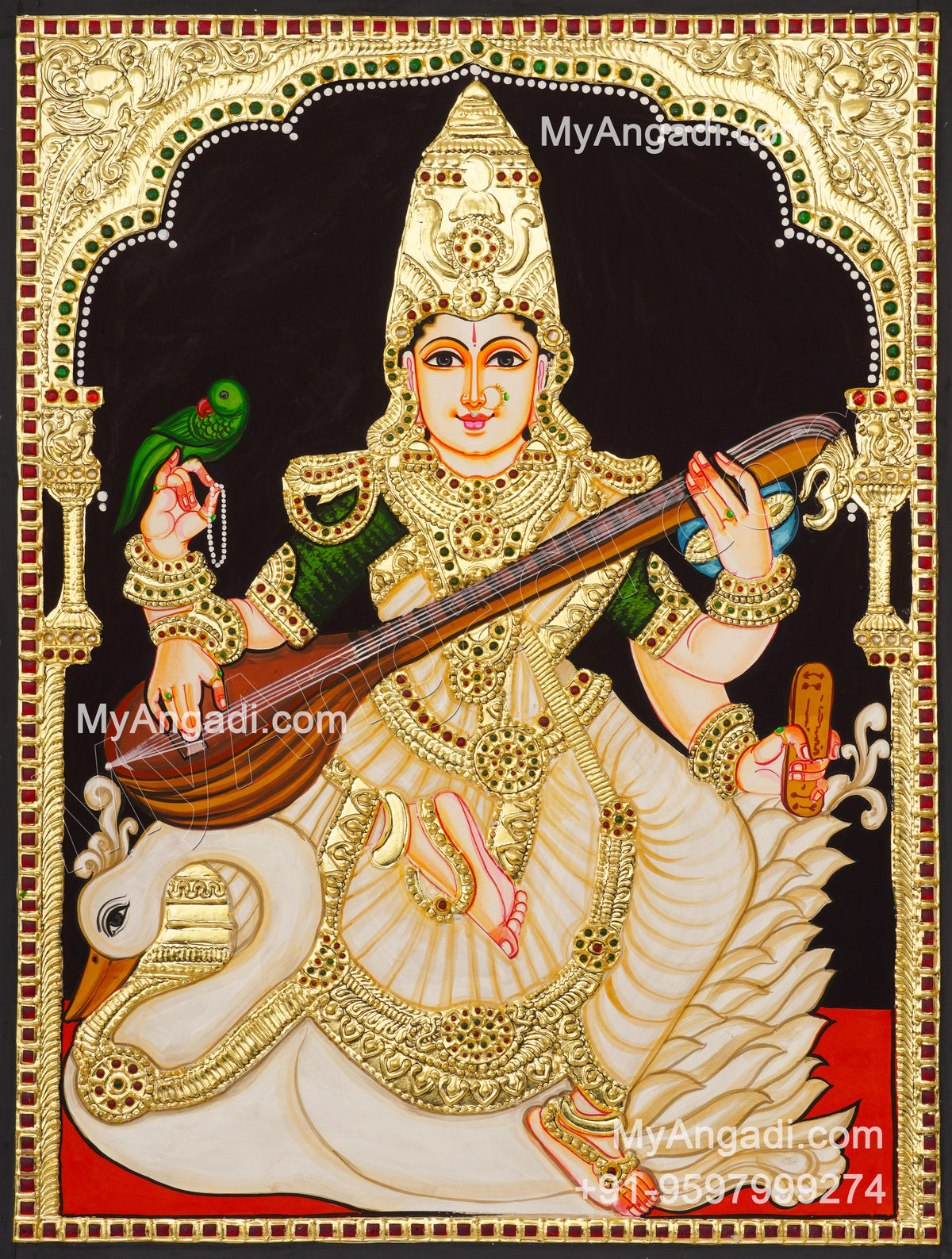 Saraswathi Tanjore Painting