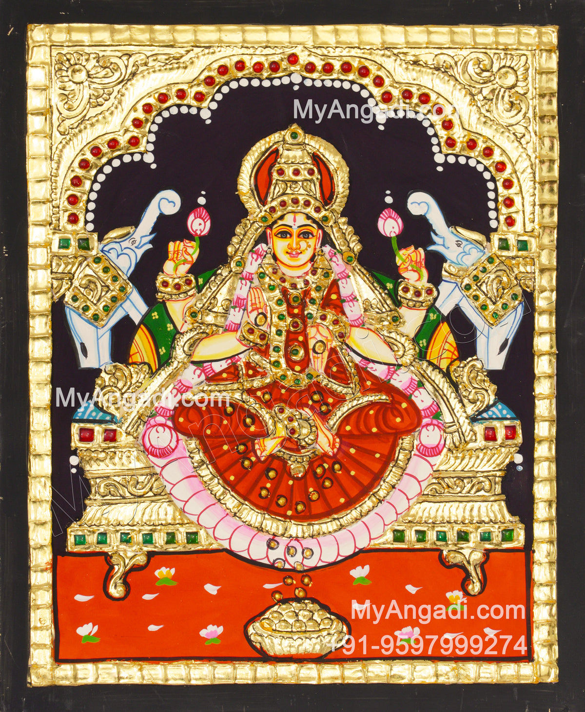 Gajalakshmi Tanjore Painting 