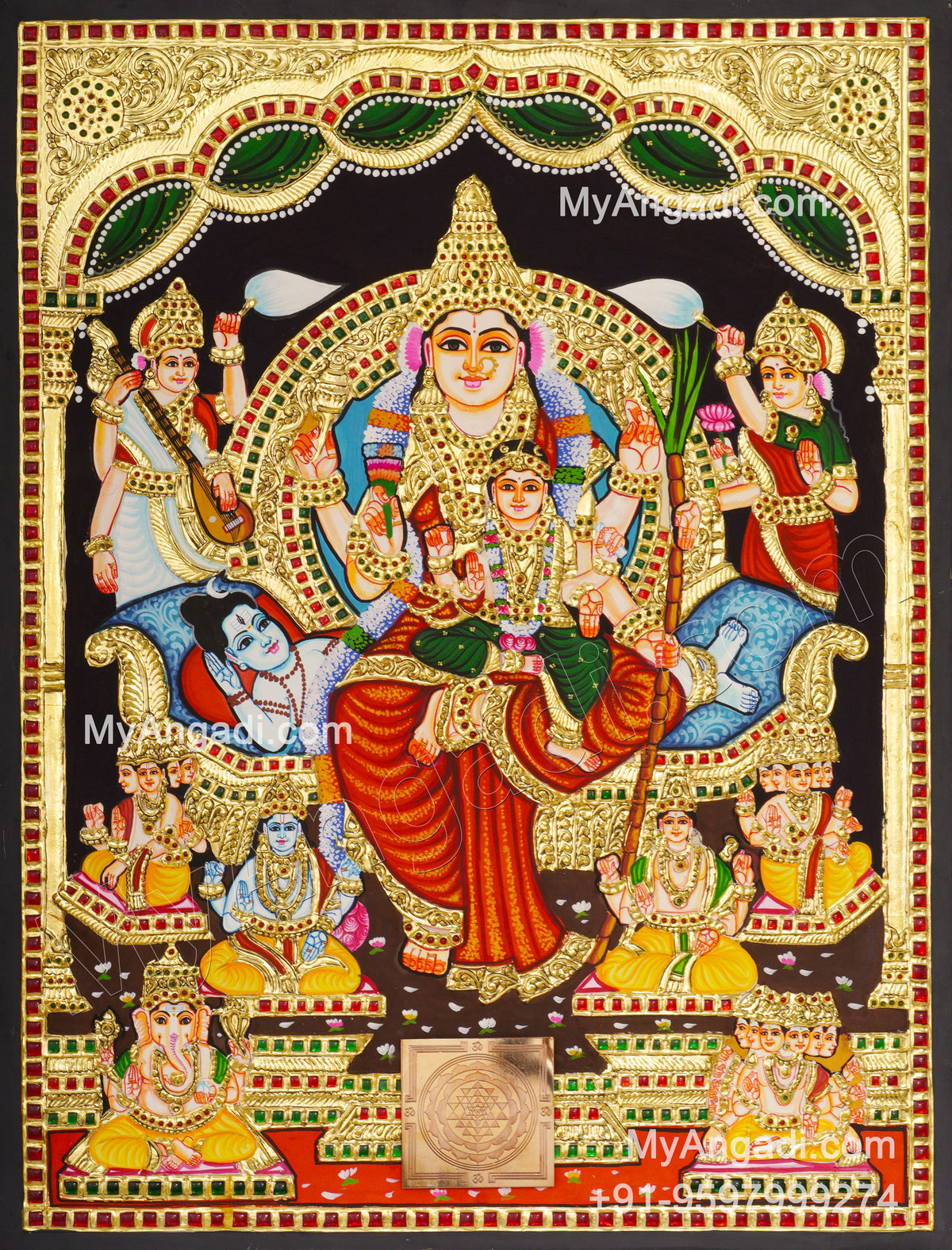 Raja Rajeshwari Tanjore Painting